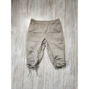 Fashion Bug Khaki Utility Cotton Stretch Capri Pants Adjustable Leg Sz 18W
